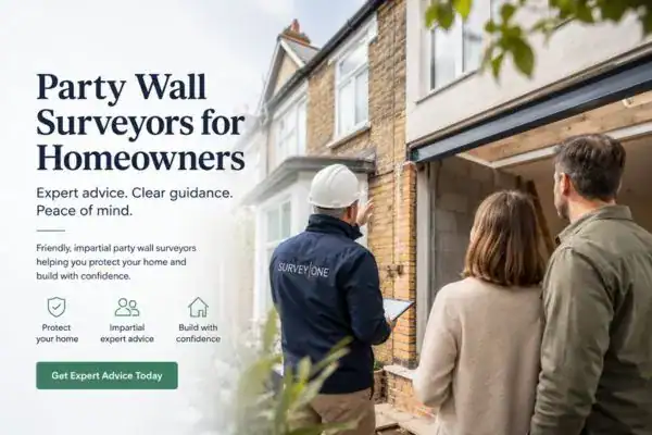 Image of couple with Party wall survey from Survey One Banbury
